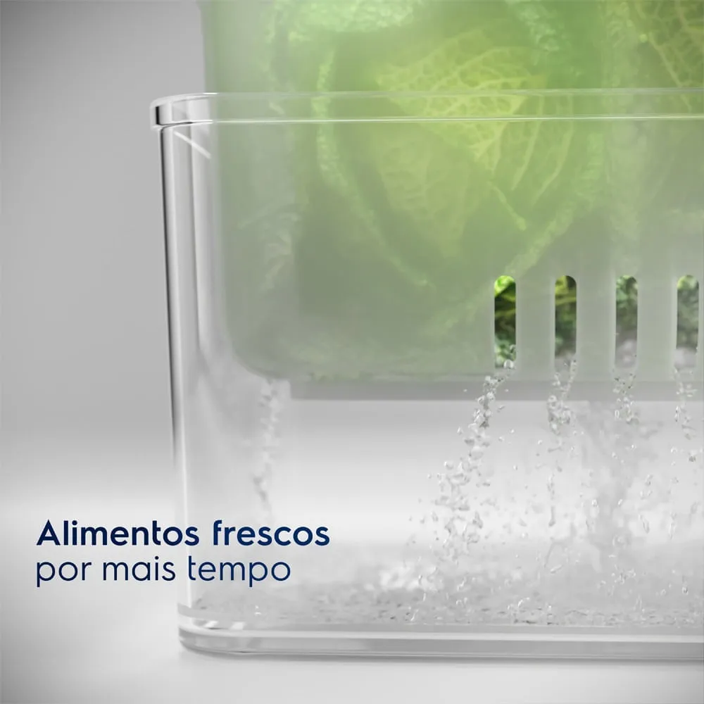 Kit 2 Organizadores de Geladeira Electrolux Experience com Escorredor 1,5L
