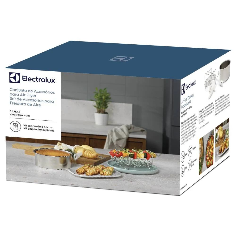 Acessórios para Air Fryer Electrolux Forma, Grelha, 3 Espetos e 1 Fatiador em Espiral