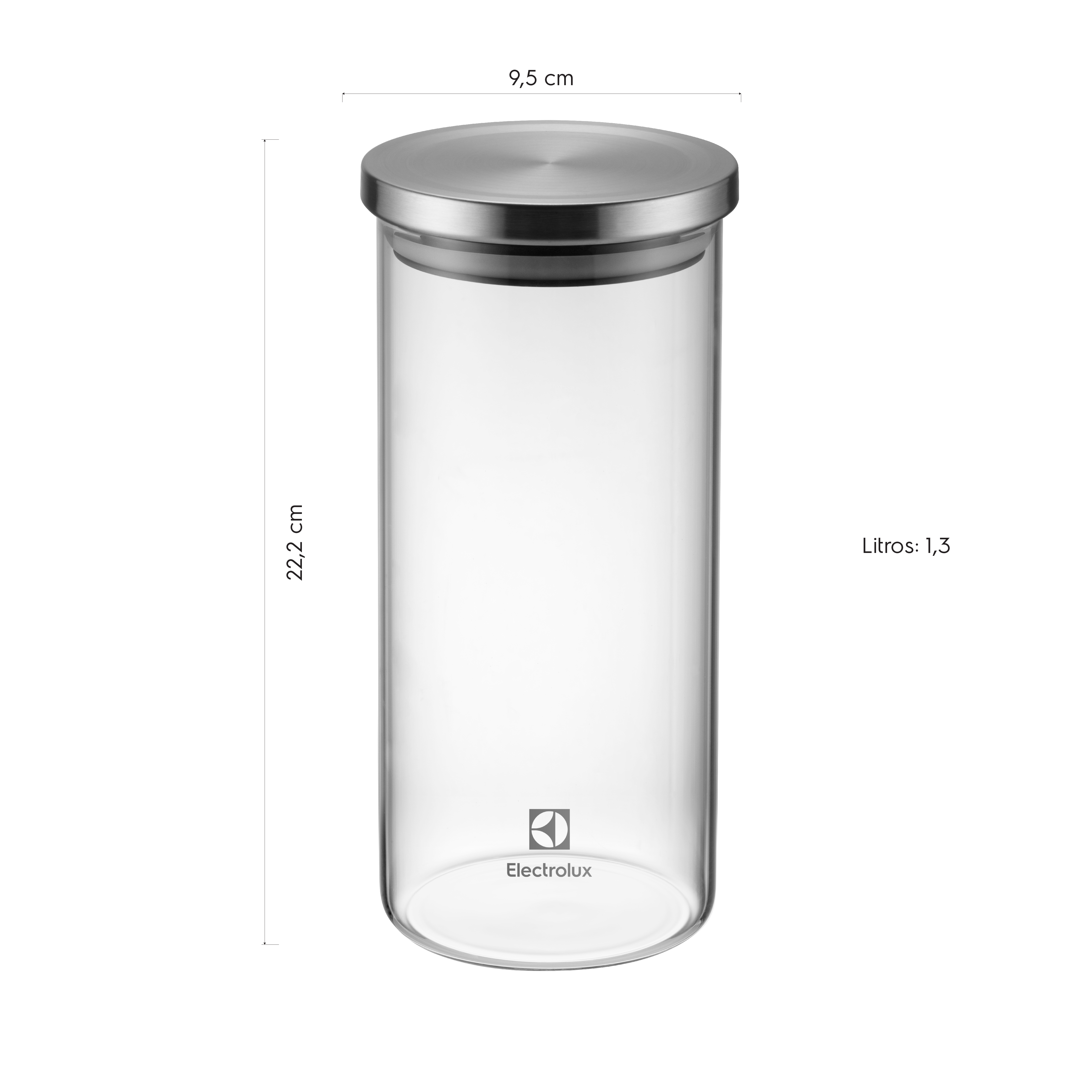 Potes Herméticos Electrolux de Vidro Porta-Mantimentos com Tampa Inox 4 Unidades