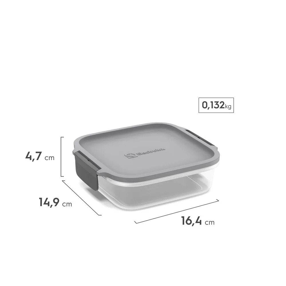 Potes Herméticos de Plástico Electrolux Cinza 3 Unidades Empilháveis Modulares