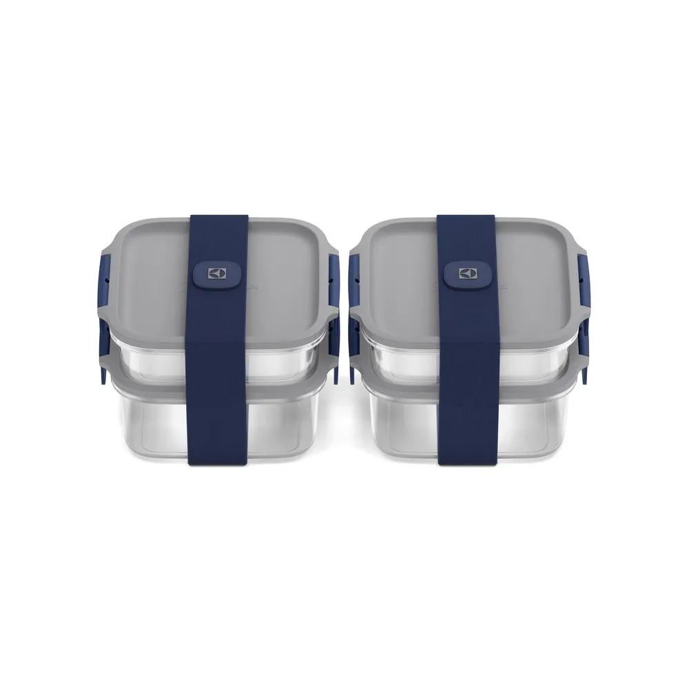 Kit Marmiteira Lunch Box Electrolux Plástico Azul Resistente a Temperatura 2 Unidades