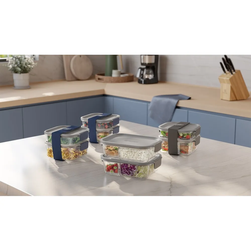 Kit Marmiteira Lunch Box Electrolux Plástico Azul Resistente a Temperatura 2 Unidades