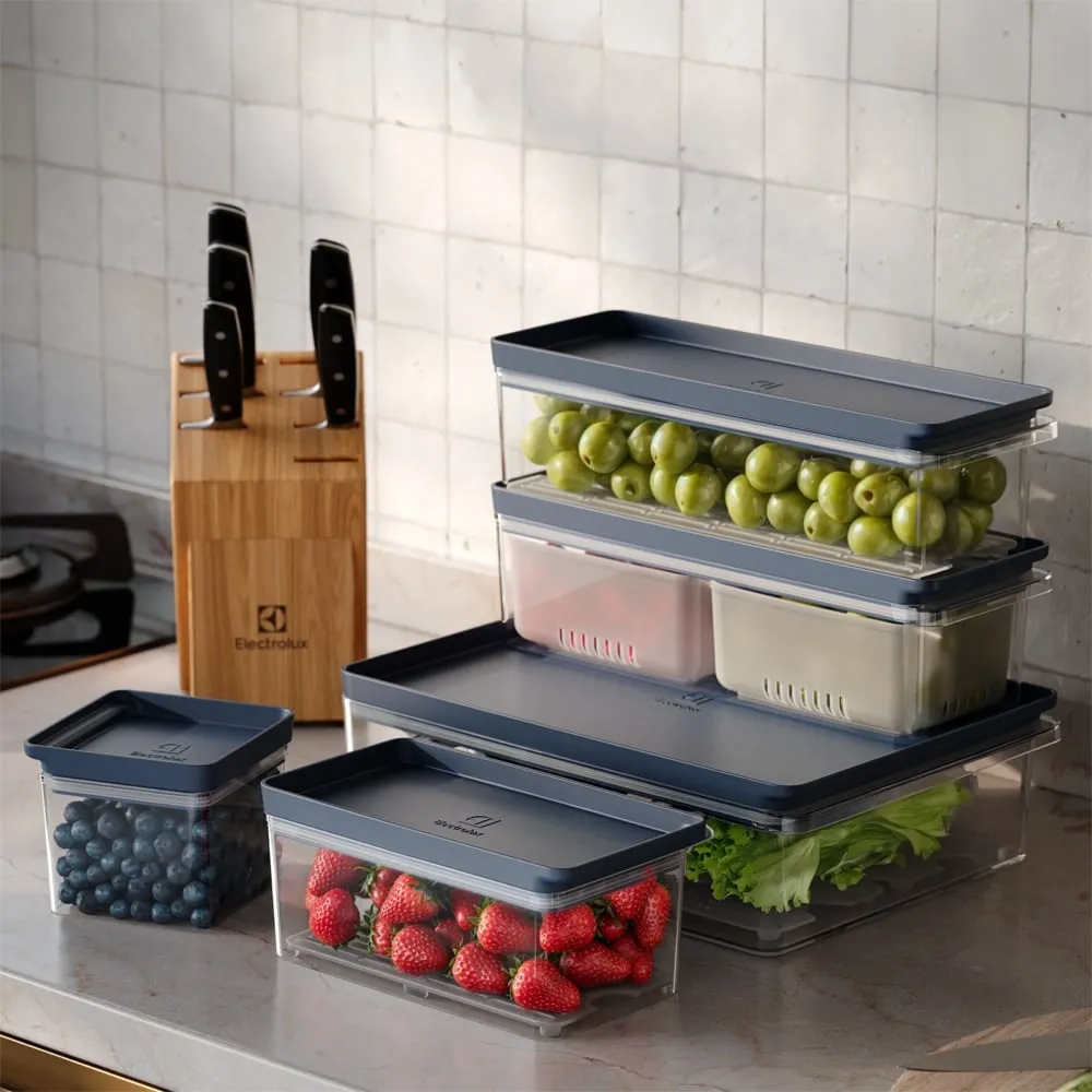 Kit 2 Organizadores de Geladeira Electrolux Experience com Escorredor 5L