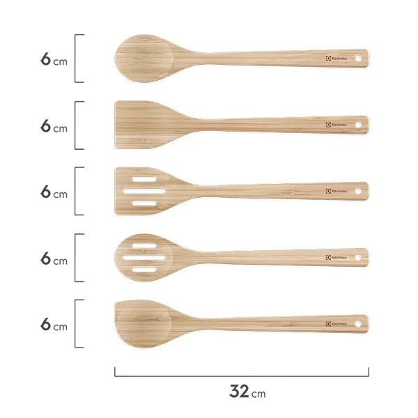 Conjunto de Utensílios de Bambu de 06 Peças