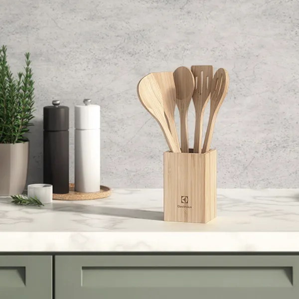 Conjunto de Utensílios de Bambu de 06 Peças