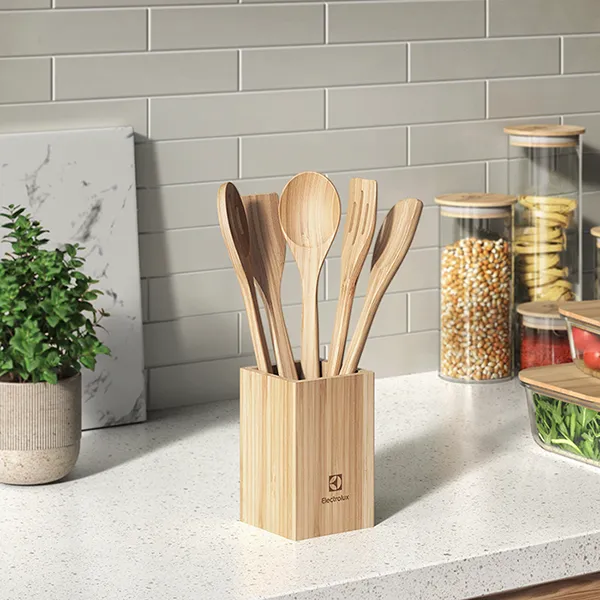 Conjunto de Utensílios de Bambu de 06 Peças