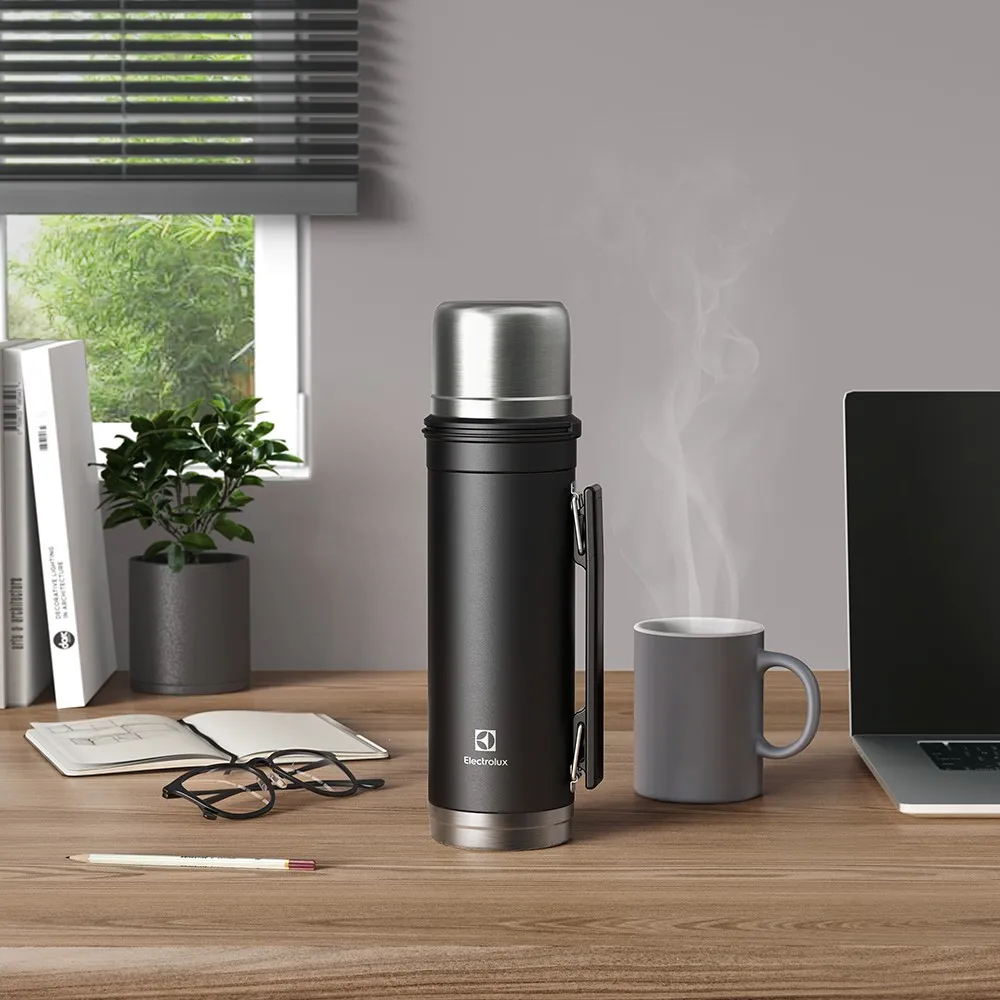 Garrafa Térmica Electrolux 1L Preta Sense To Go Antivazamentos