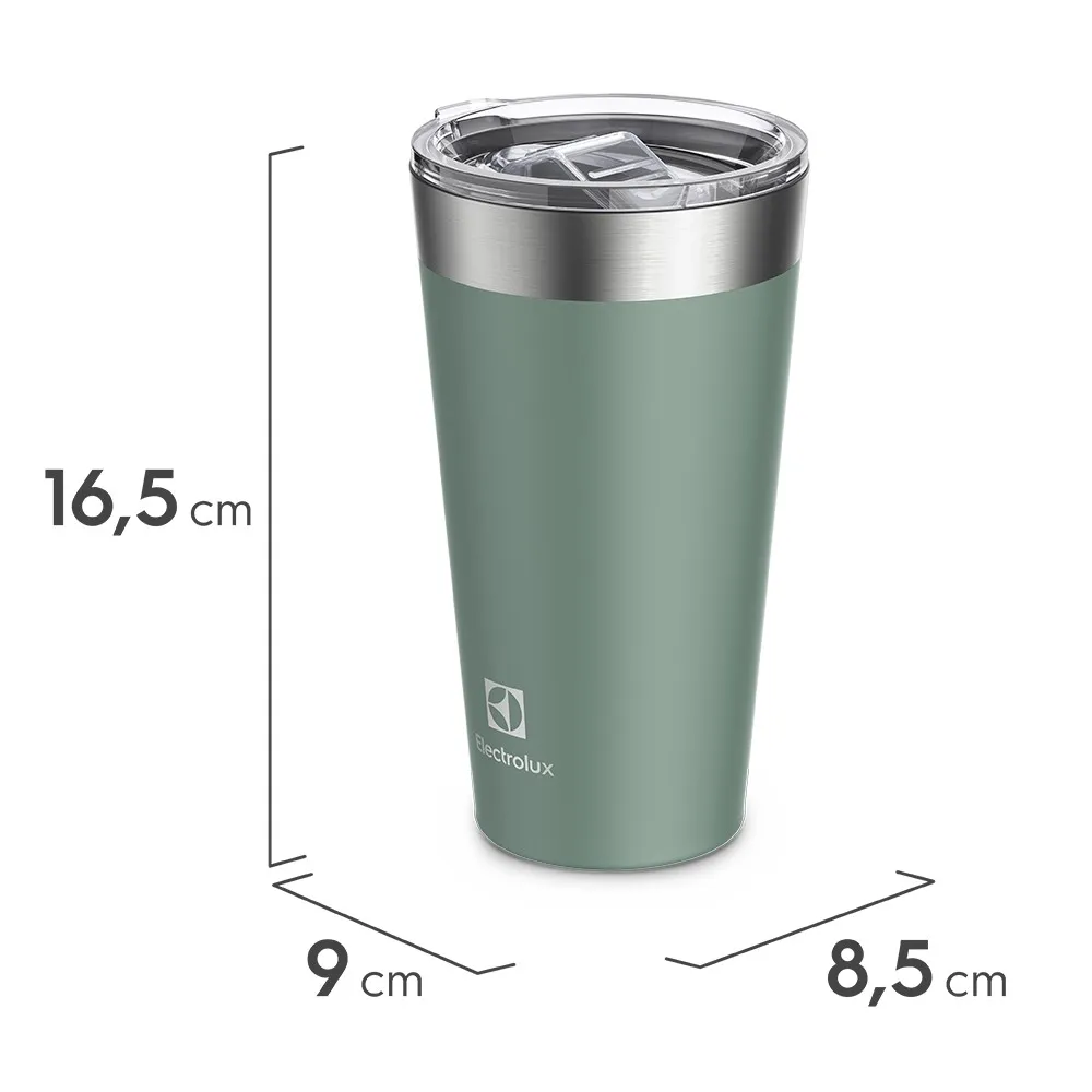 Copo Térmico Electrolux 560ml Verde Sense com Tampa Hermetica
