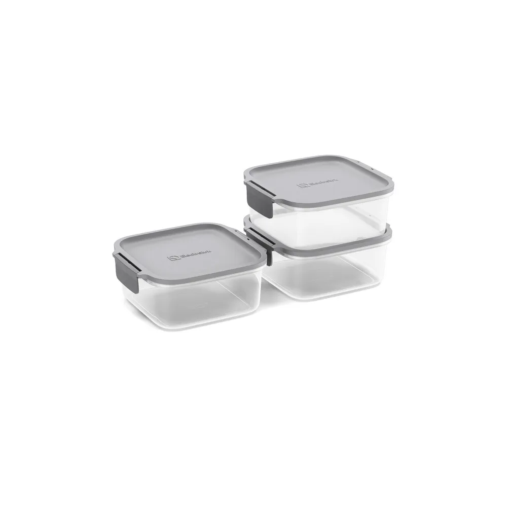 Potes Herméticos de Plástico Electrolux Cinza 3 Unidades Empilháveis Modulares