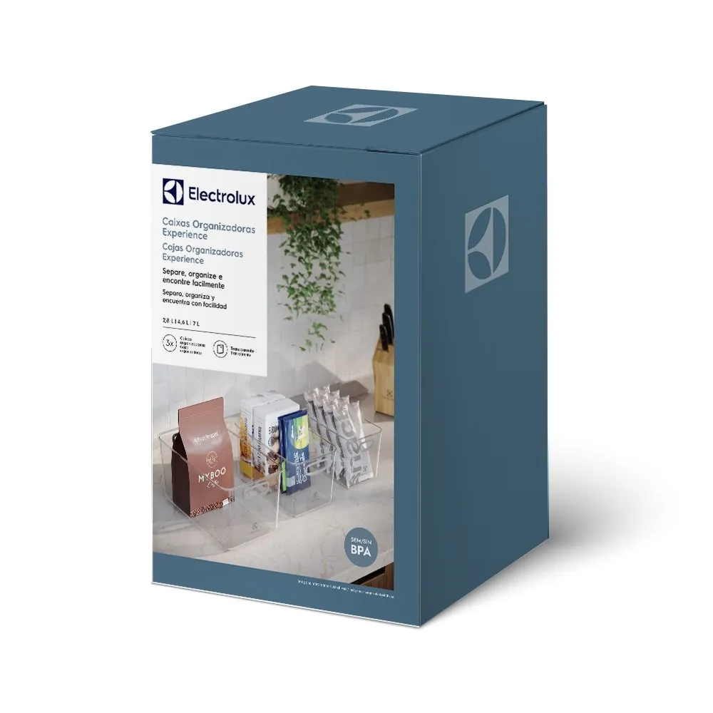 Kit Caixas Organizadoras Electrolux Experience 14,4 Litros Modular