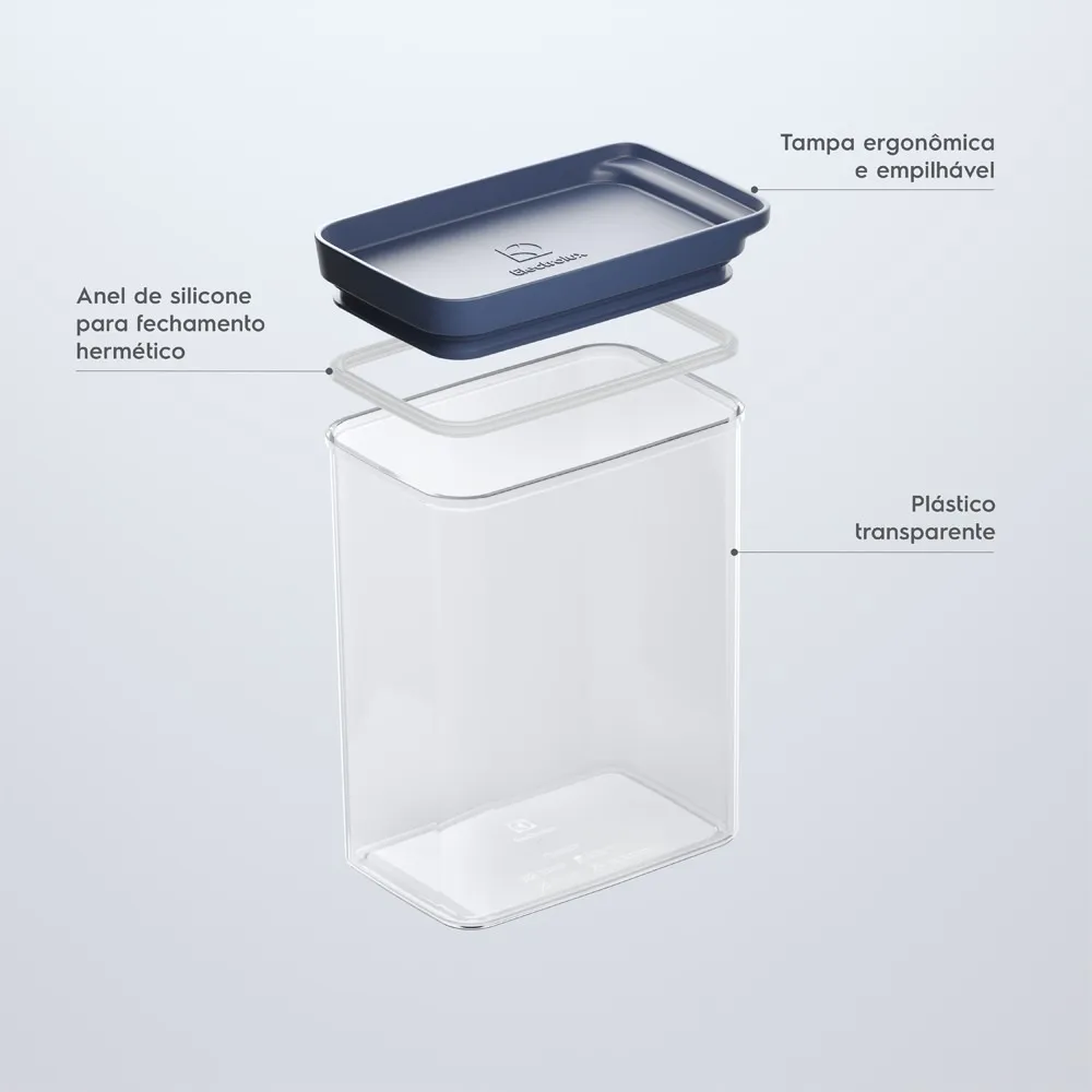 Pote Hermético Organizador Electrolux Experience Empilhável Modular 1,75L