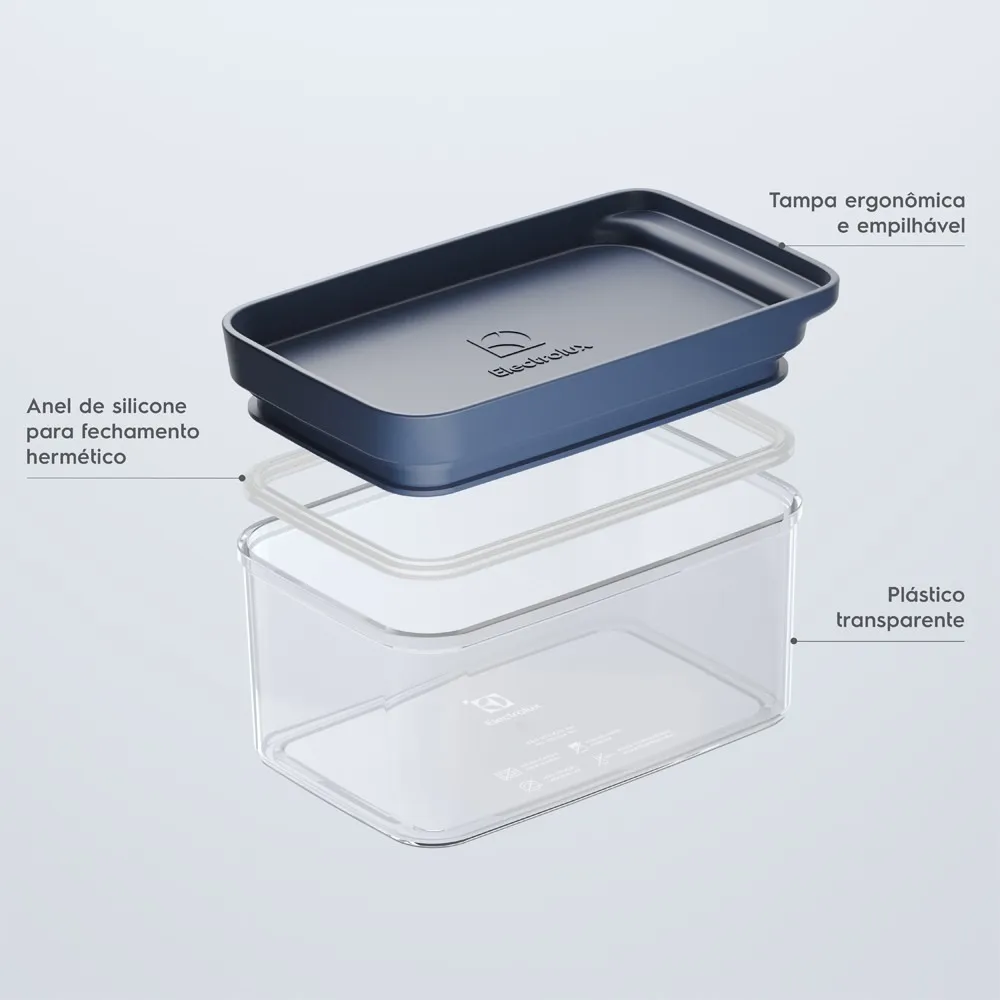 Pote Hermético Organizador Electrolux Experience Empilhável Modular 0,6L