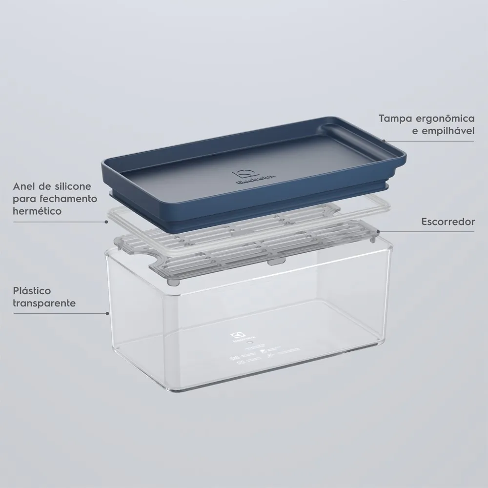 Organizador de Geladeira Electrolux Experience com Escorredor 1,5L