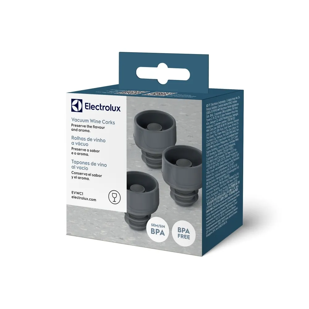 Rolhas de Vinho Electrolux para Fechamento a Vácuo 03 Unidades