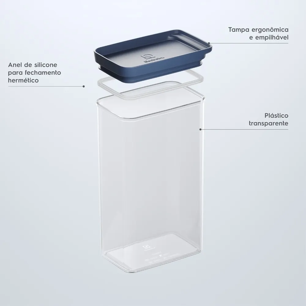 Pote Hermético Organizador Electrolux Experience Empilhável Modular 2,5L