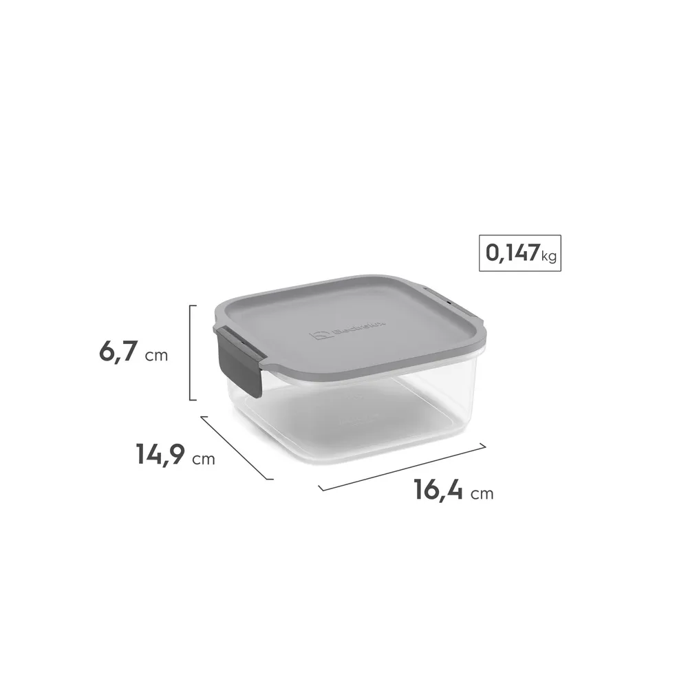 Potes Herméticos de Plástico Electrolux Cinza 3 Unidades Empilháveis Modulares