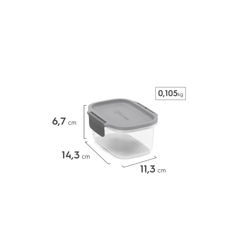 Potes Herméticos de Plástico Electrolux Cinza 3 Unidades Empilháveis Modulares
