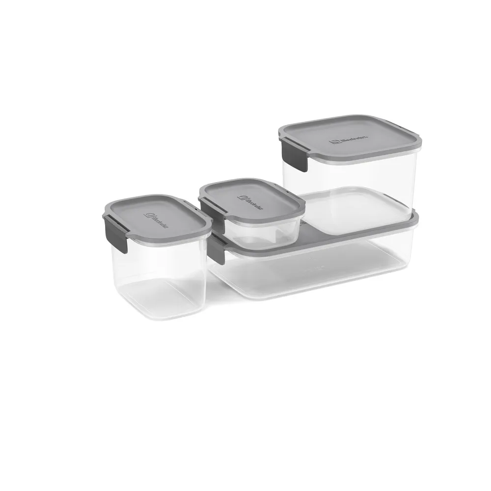 Potes Herméticos de Plástico Electrolux Cinza 4 Unidades Empilháveis Modulares