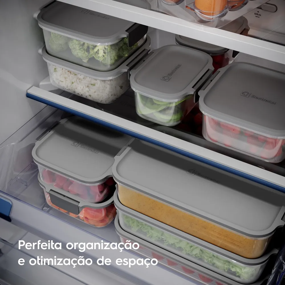 Potes Herméticos de Plástico Electrolux Cinza 4 Unidades Empilháveis Modulares