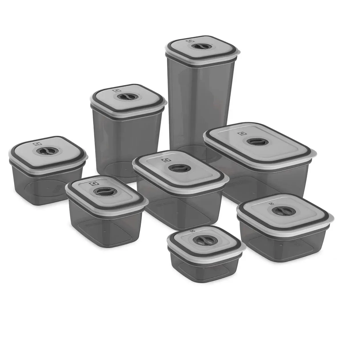 Kit Pote Hermético Organizador Empilhável Modular 0,6L + Pote Hermético Organizador Empilhável Modular 0,85L + Potes Herméticos Plástico 8 Unidades