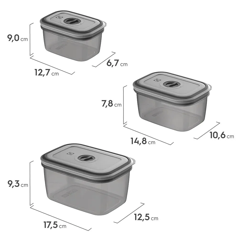 Kit Pote Hermético Organizador Empilhável Modular 0,6L + Pote Hermético Organizador Empilhável Modular 0,85L + Potes Herméticos Plástico 8 Unidades