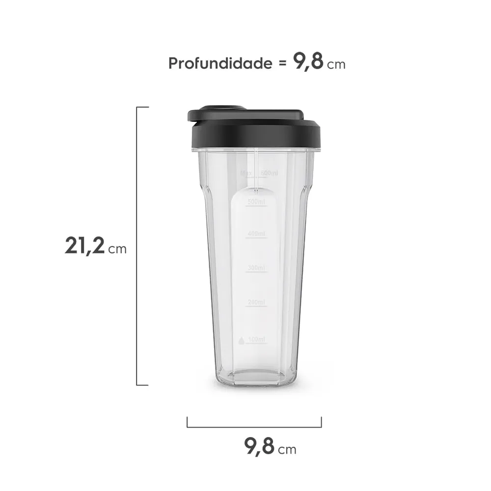 Garrafa de Plástico Electrolux Coqueteleira Shaker 600ml Sport Blender