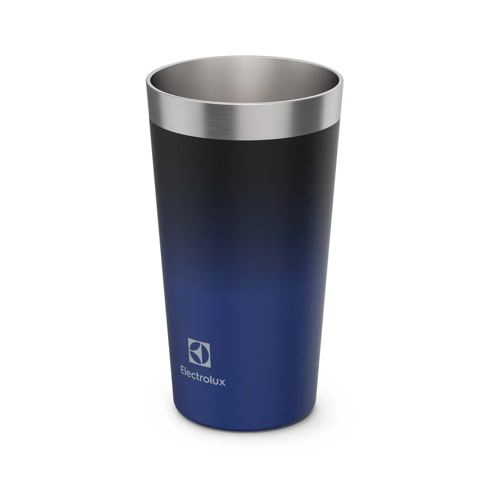Copo Térmico de Cerveja e Chopp Electrolux Home Bar 560ml Inox Degrade Azul e Preto