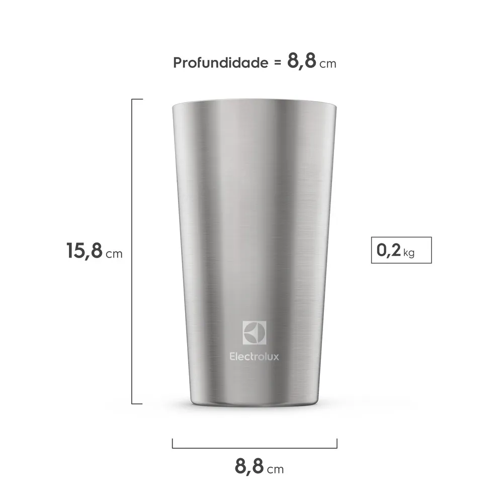 Copo Térmico de Cerveja e Chopp Electrolux Home Bar 560ml Inox