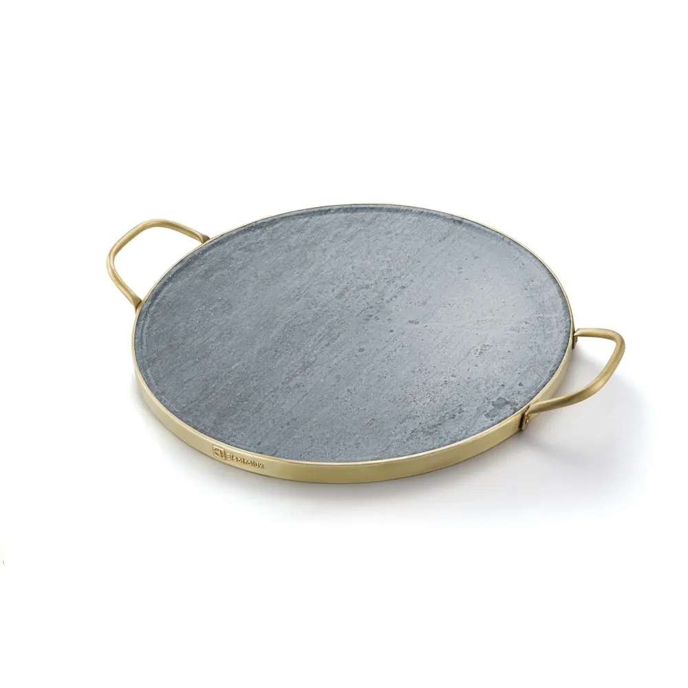 Kit Pedra para Pizza de Pedra Sabão com Alças de Cobre + Potes Herméticos Refratários com Tampa de Bambu Electrolux