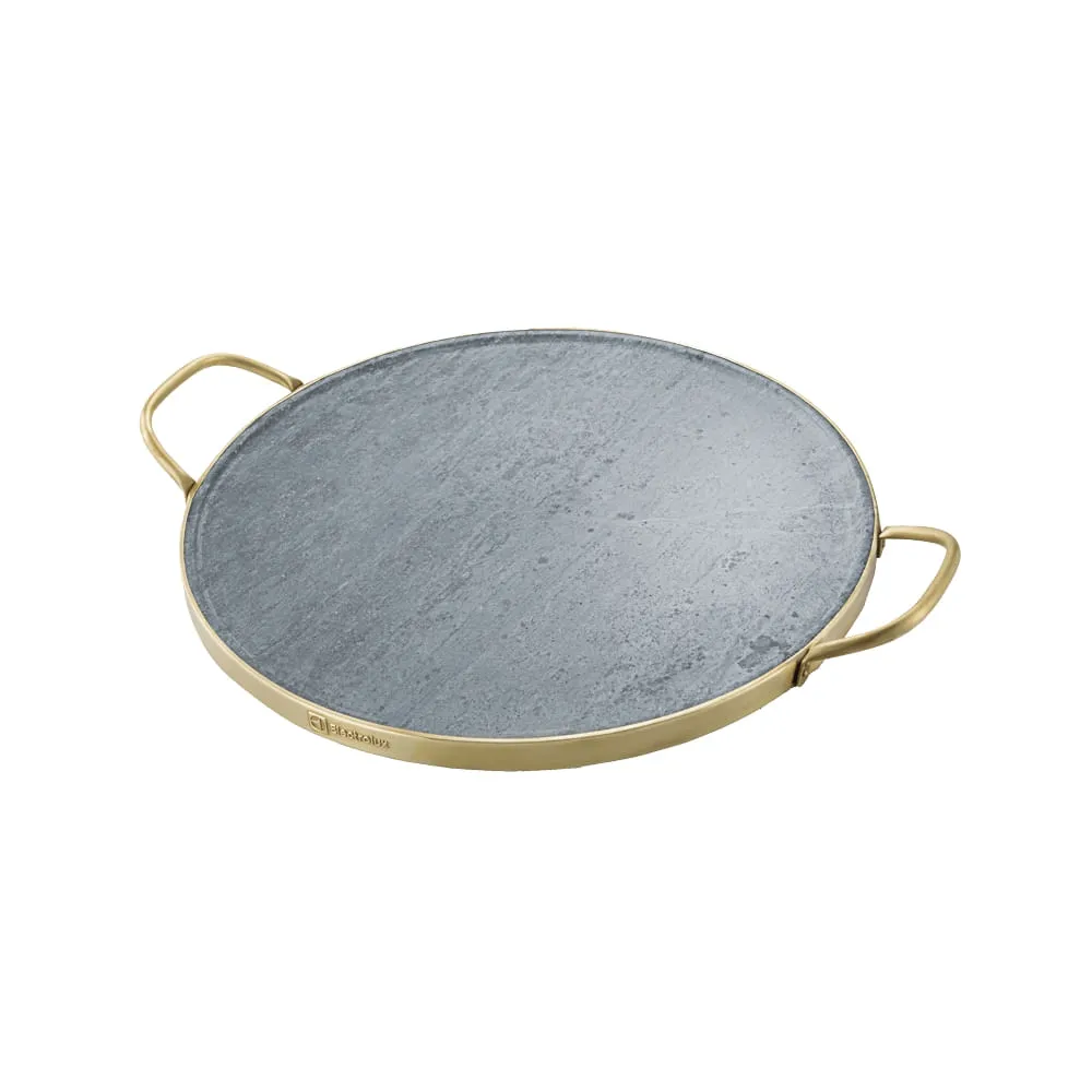 Kit Pedra para Pizza de Pedra Sabão com Alças de Cobre + Potes Herméticos Refratários com Tampa de Bambu Electrolux