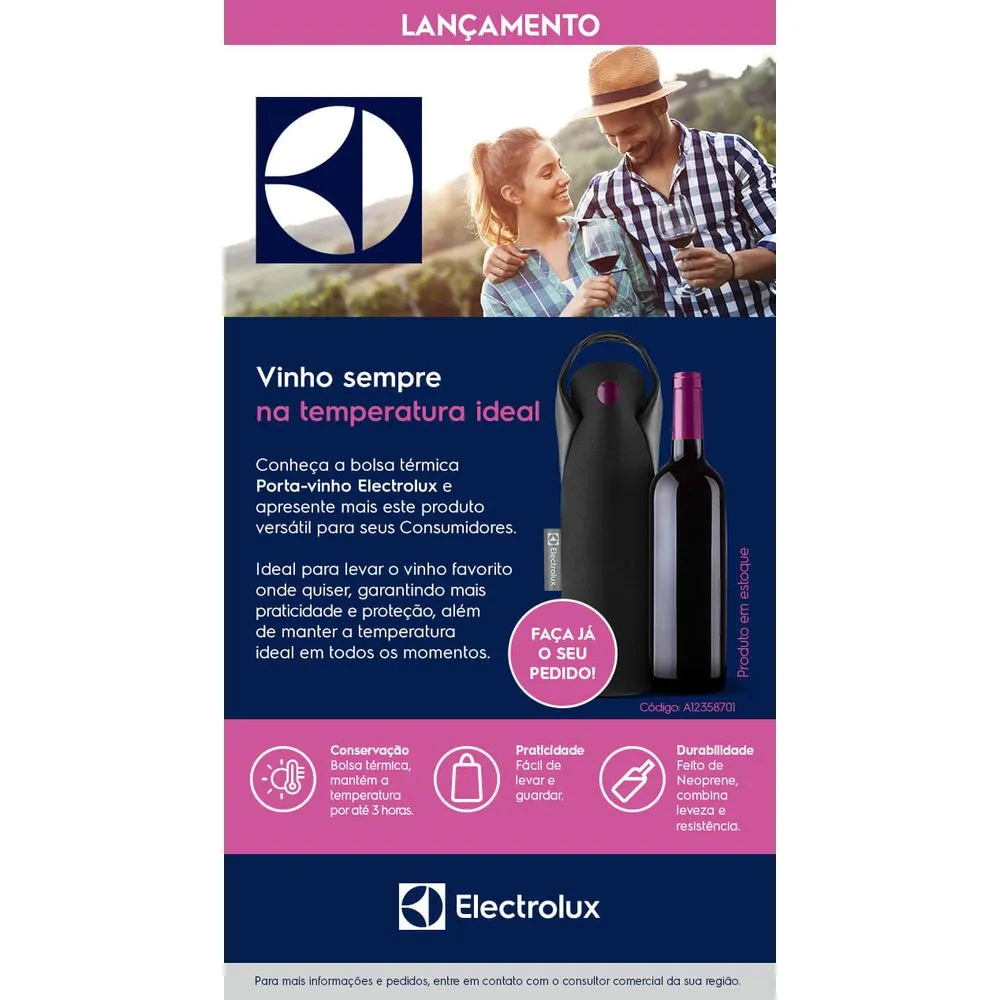 Kit de Porta Vinho + Abridor de Vinho Elétrico Electrolux