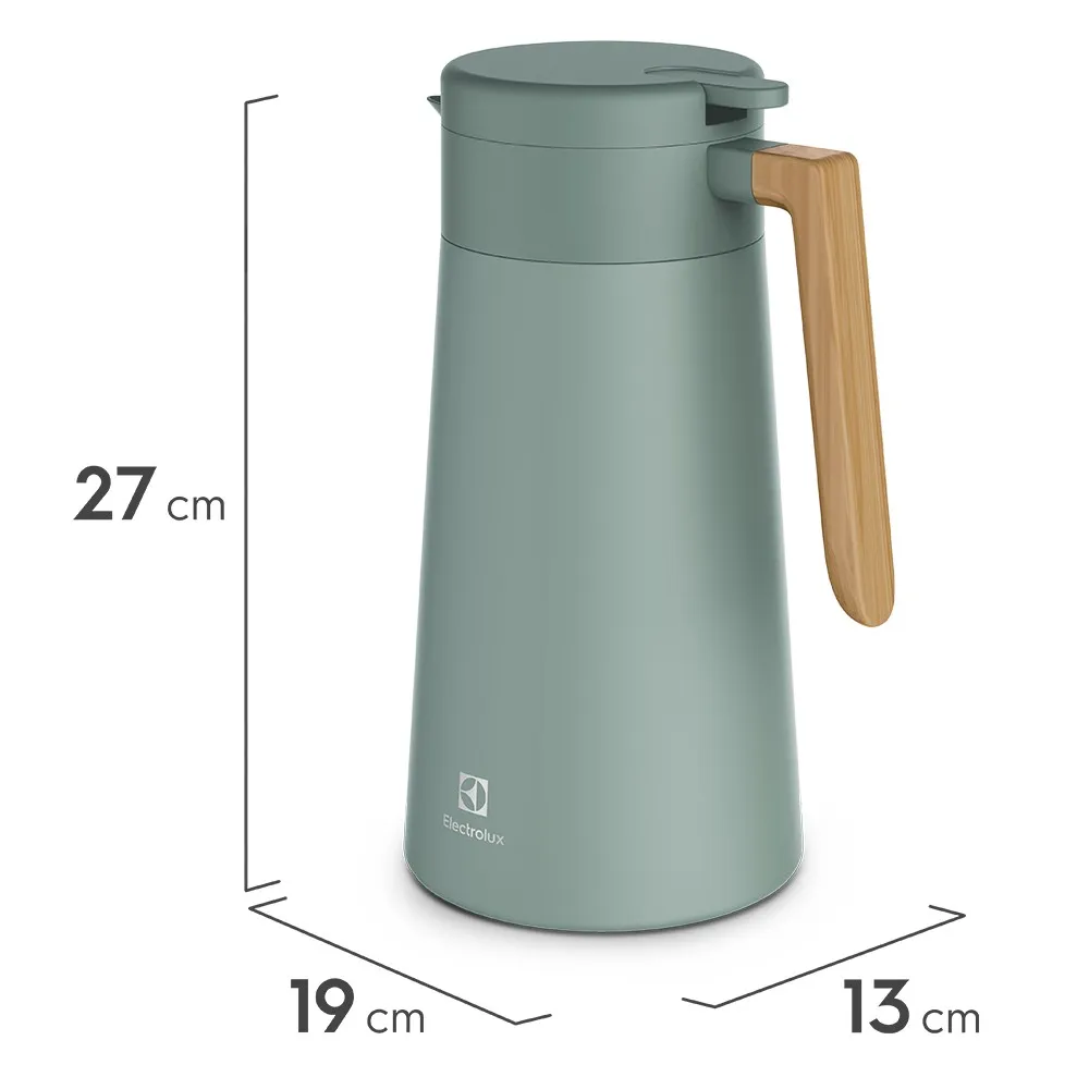 Garrafa Térmica Electrolux 1,8L Verde Fosca Sense Com Bico Corta Pingos