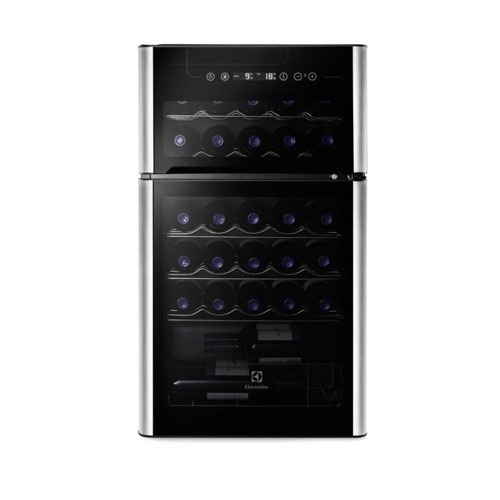 Adega Vinho Climatizada Electrolux 29 Garrafas 2 Portas Dual Zone e Acabamento Inox (ACD29)