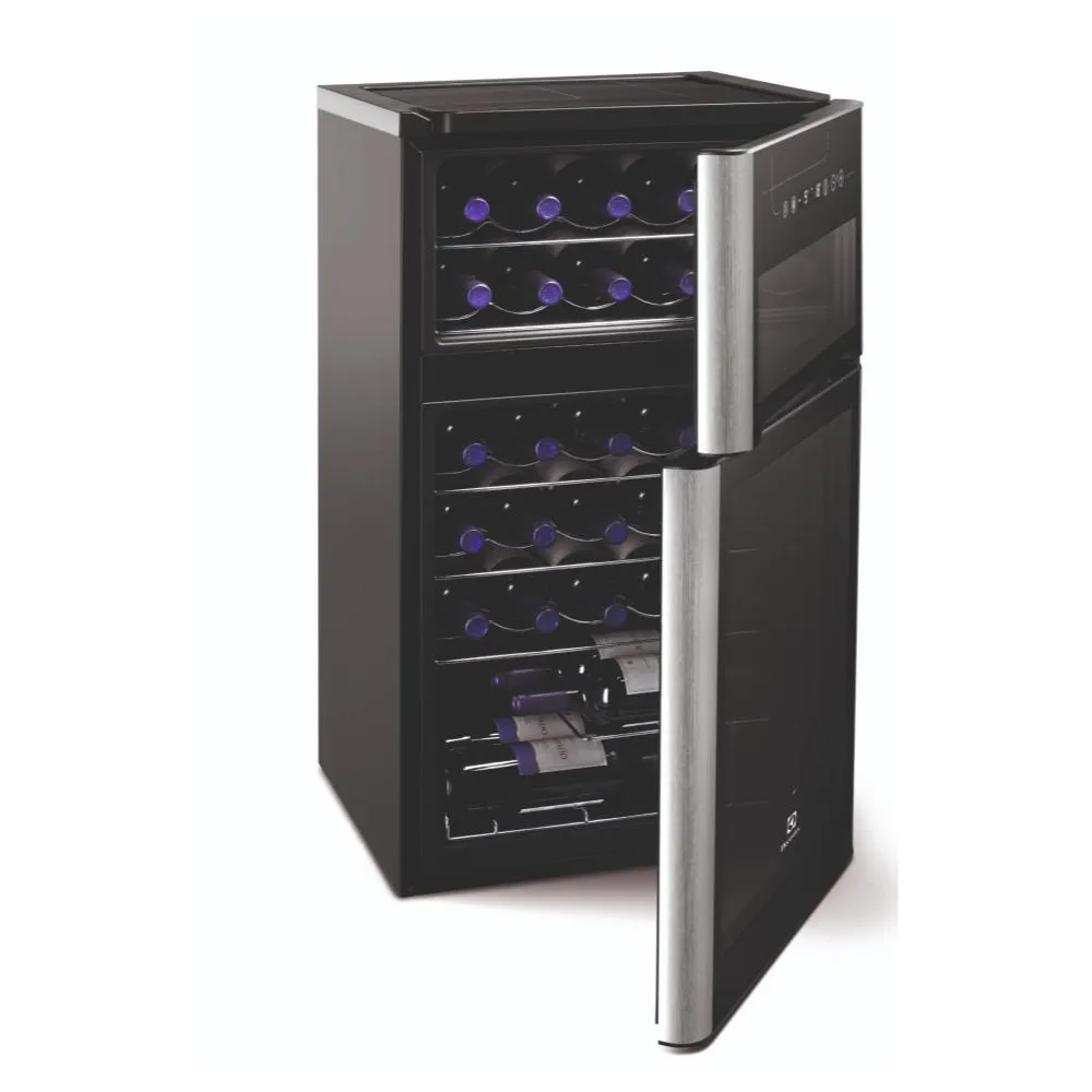 Adega Vinho Climatizada Electrolux 29 Garrafas 2 Portas Dual Zone e Acabamento Inox (ACD29)