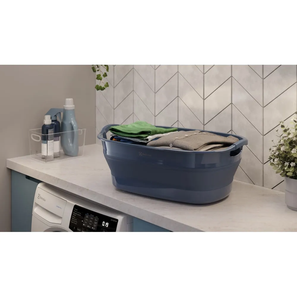 Cesto de Roupa Dobrável Electrolux 30L com Válvula de Água Azul