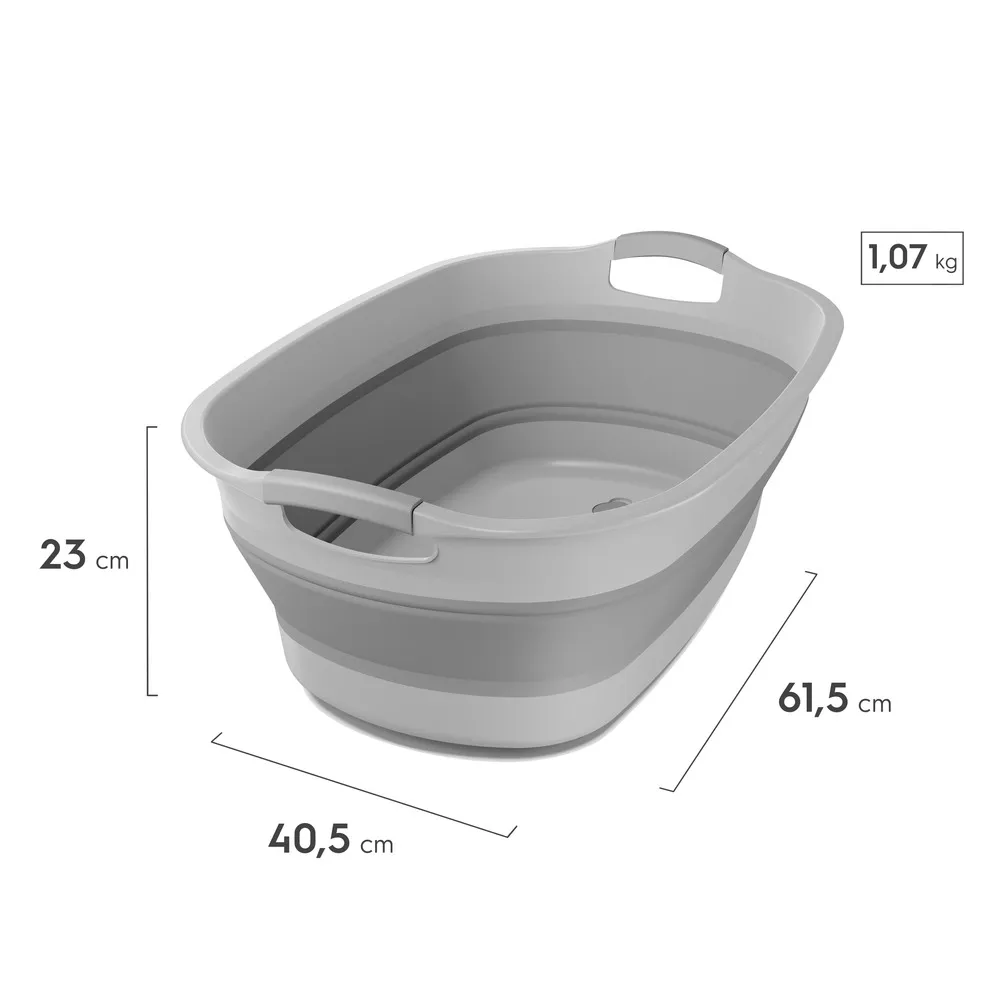 Cesto de Roupa Dobrável Electrolux 30L com Válvula de Água Cinza