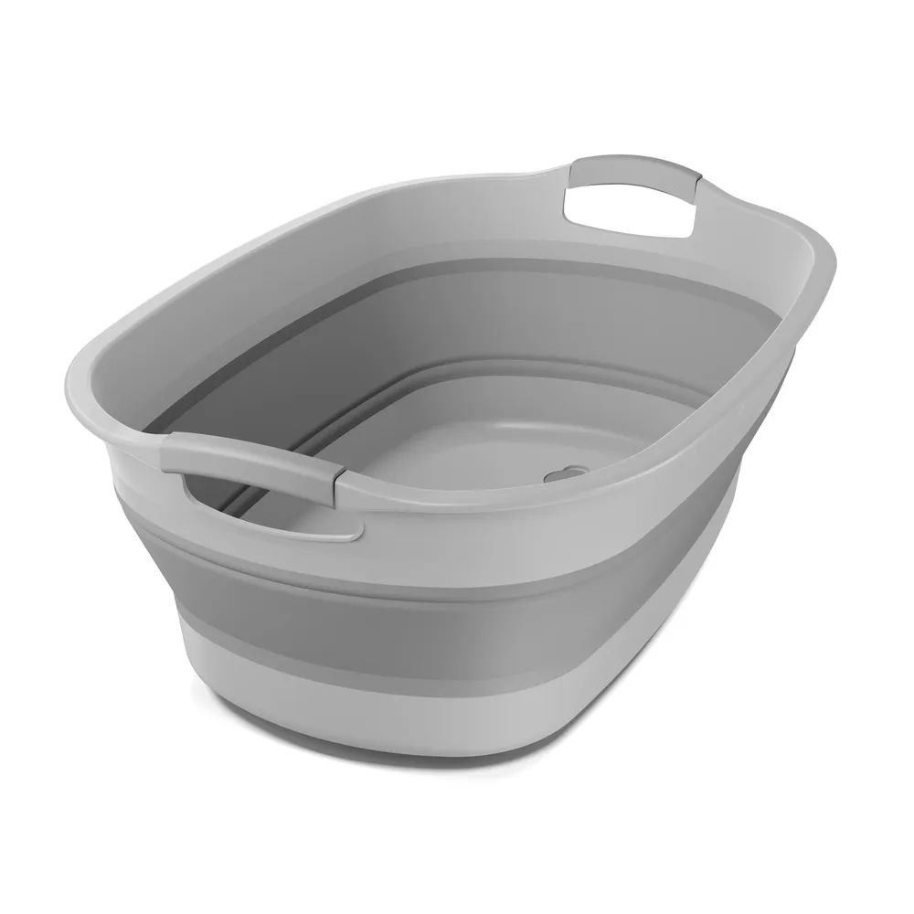 Cesto de Roupa Dobrável Electrolux 30L com Válvula de Água Cinza