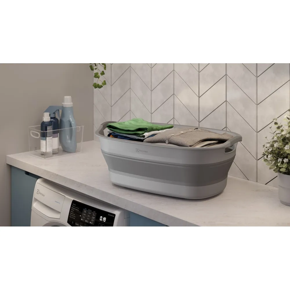 Cesto de Roupa Dobrável Electrolux 30L com Válvula de Água Cinza