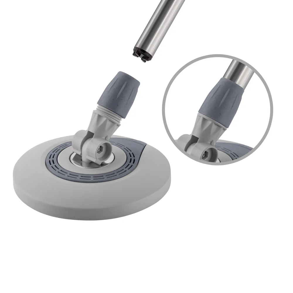 Mop Giratório Menalux com Cesto Inox e Refil Extra de Microfibra