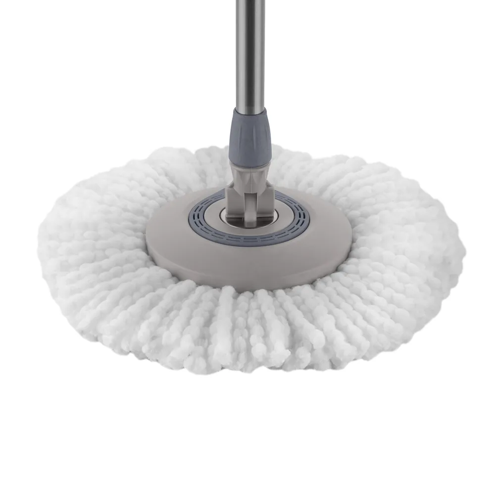 Mop Giratório Menalux com Cesto Inox e Refil Extra de Microfibra