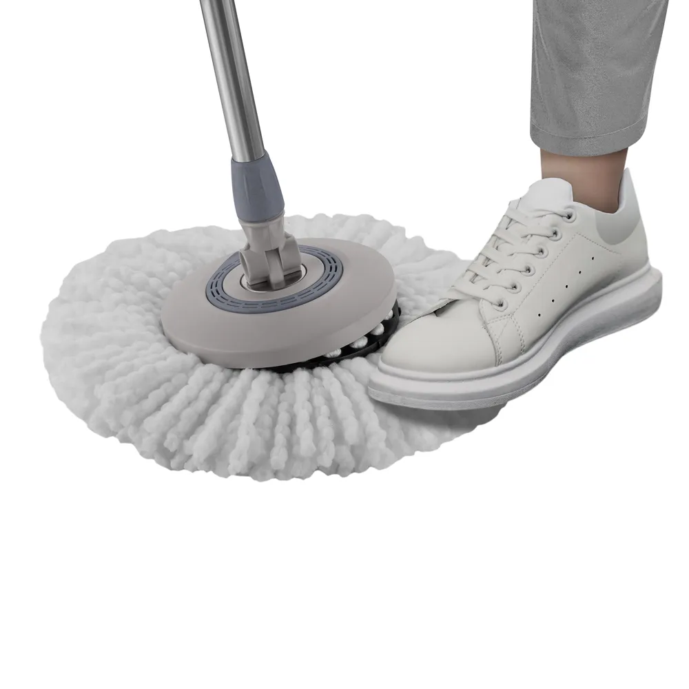 Mop Giratório Menalux com Cesto Inox e Refil Extra de Microfibra