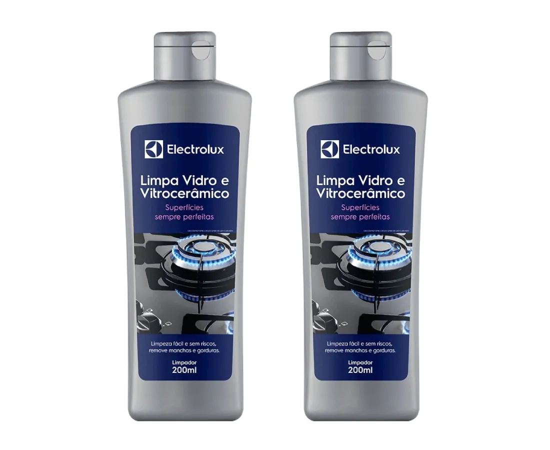 Kit Limpa Vidro e Vitrocerâmico de Indução Electrolux Remove Manchas e Gorduras 2 unidades