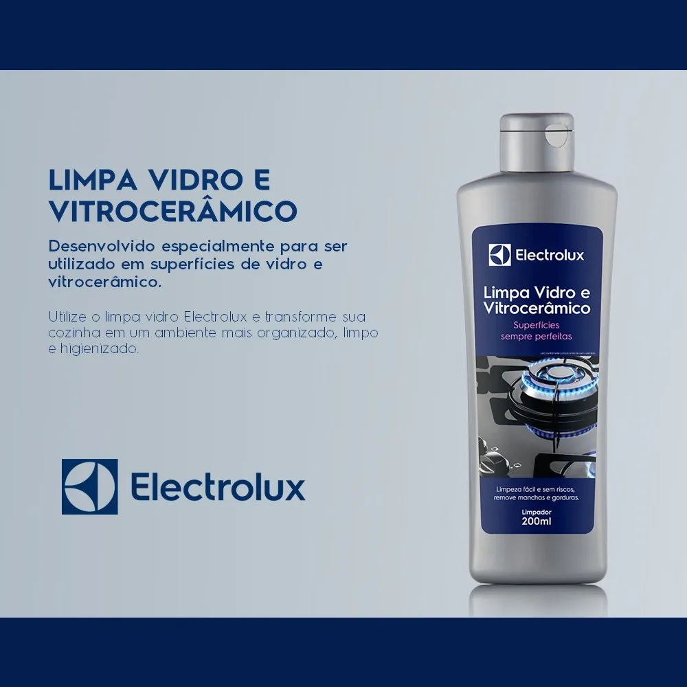 Kit Limpa Vidro e Vitrocerâmico de Indução Electrolux Remove Manchas e Gorduras 2 unidades