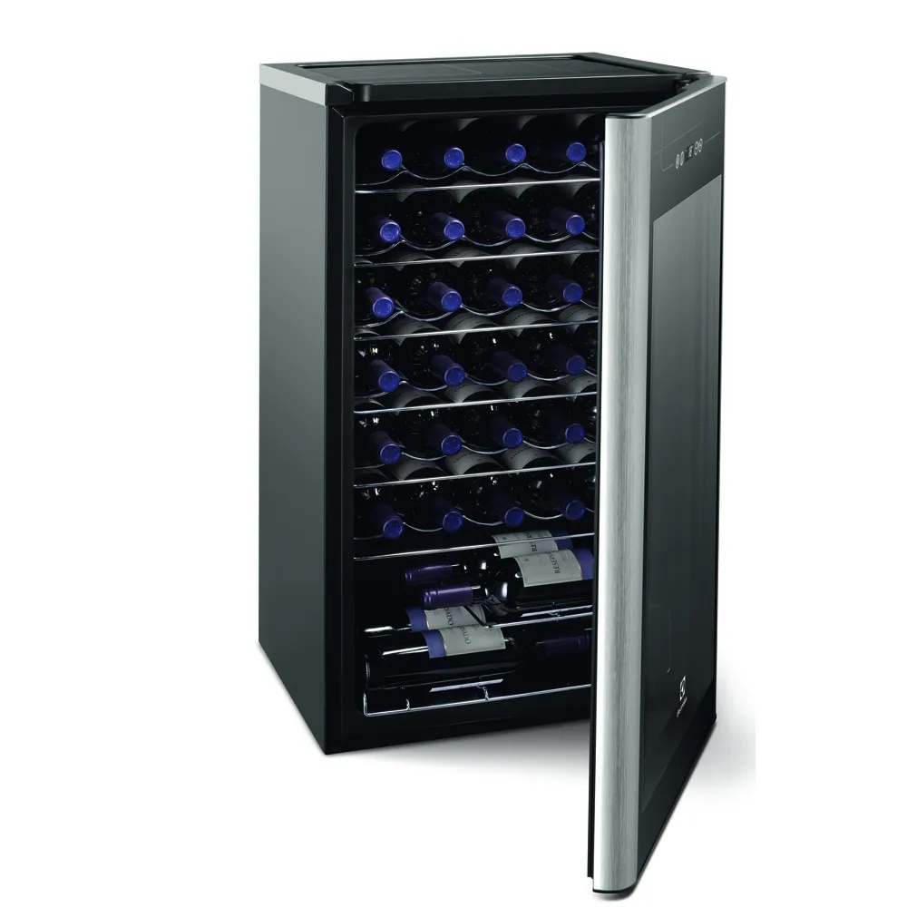 Adega de Vinho Climatizada Electrolux 34 Garrafas Uma Porta Com Acabamento Em Inox (ACS34)
