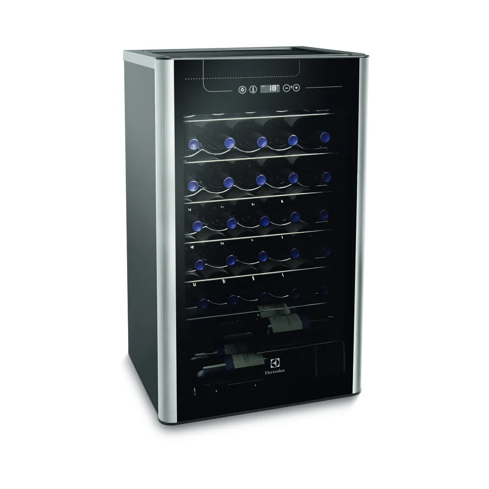 Adega de Vinho Climatizada Electrolux 34 Garrafas Uma Porta Com Acabamento Em Inox (ACS34)